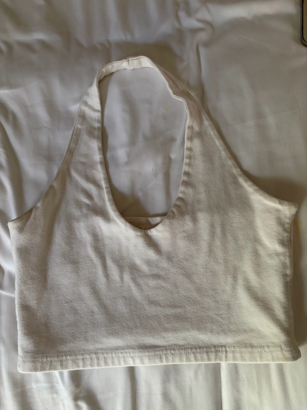 Brandy Melville John Galt halter crop top white